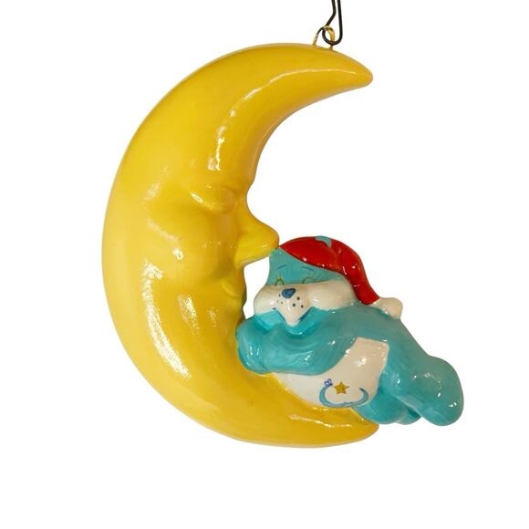 Vintage Care Bears Bedtime Bear Sleeping On Moon Christmas Ornament 1993 AG - Picture 1 of 9